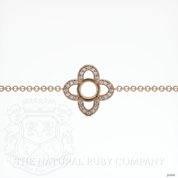 14K Rose Gold Pave Bracelet Setting