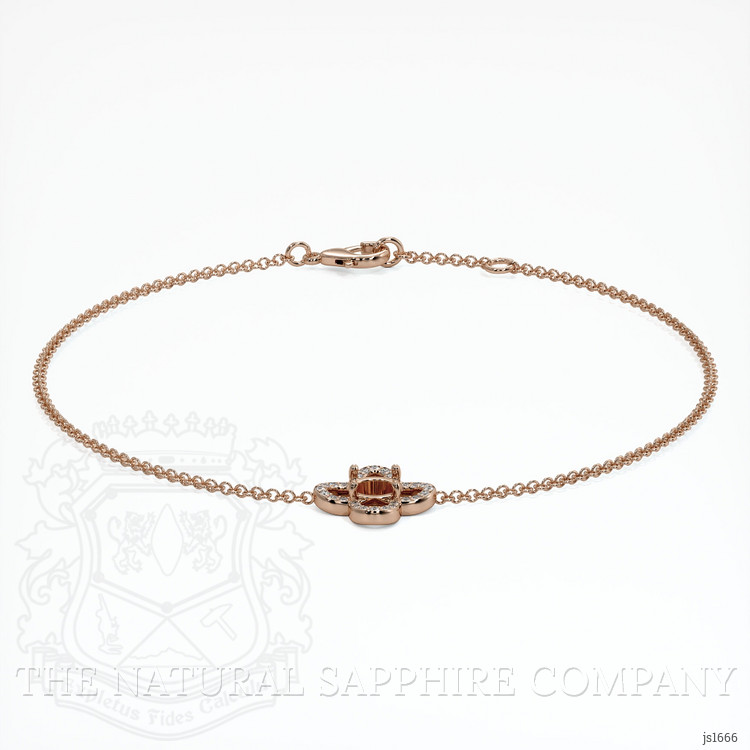 14K Rose Gold Pave Bracelet Setting