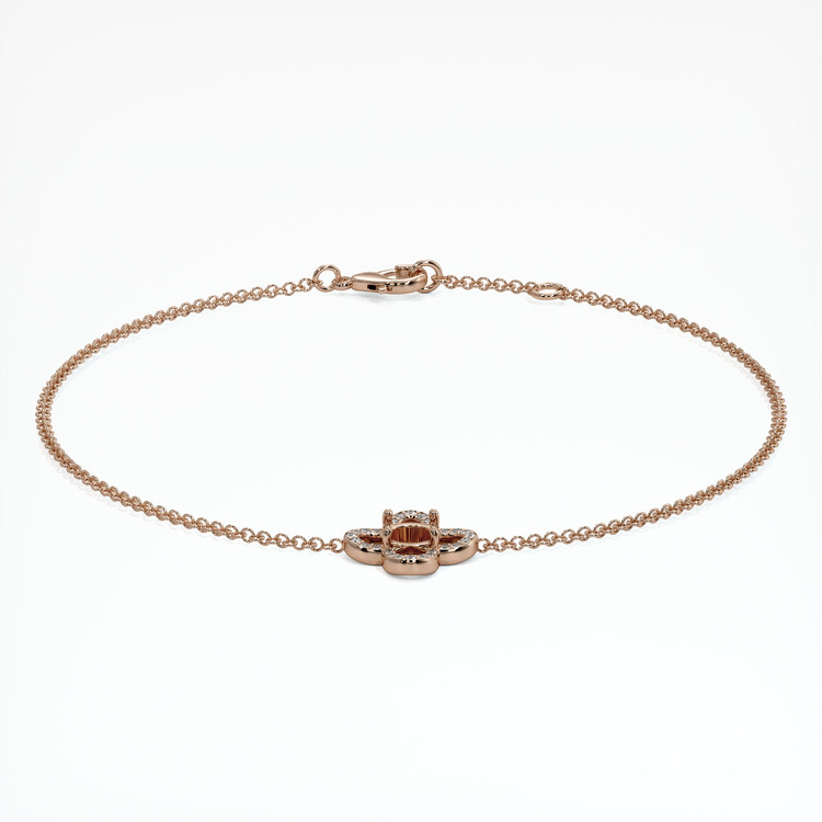 14K Rose Gold Pave Bracelet Setting