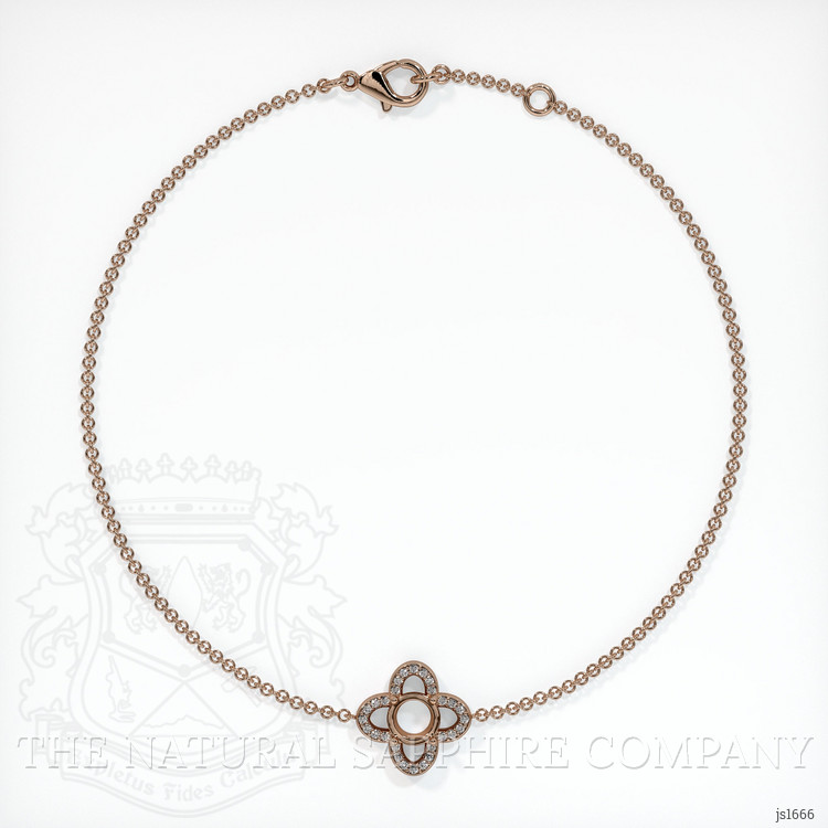 14K Rose Gold Pave Bracelet Setting