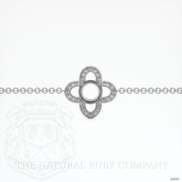 14K White Gold Pave Bracelet Setting