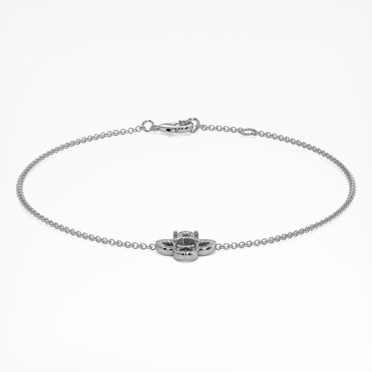 14K White Gold Pave Bracelet Setting