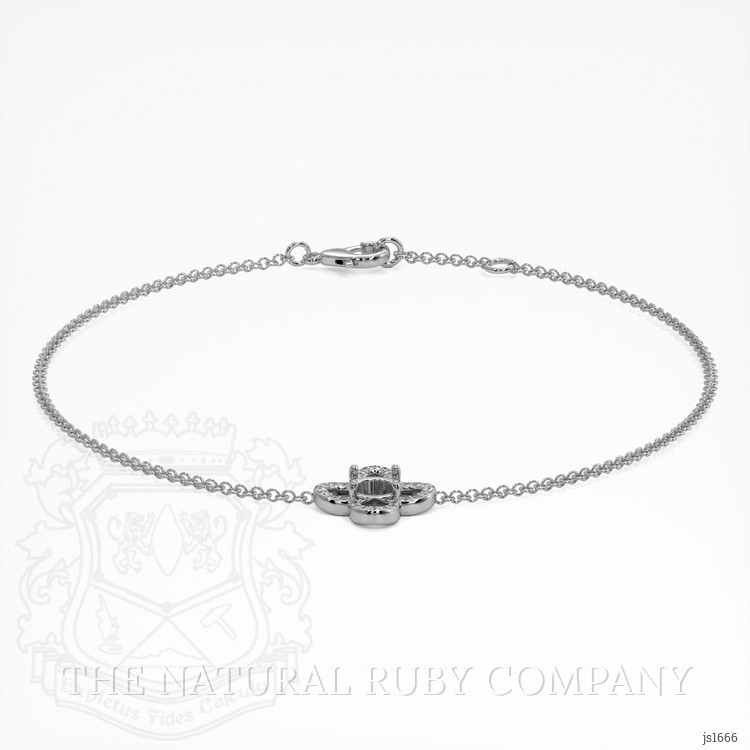 14K White Gold Pave Bracelet Setting