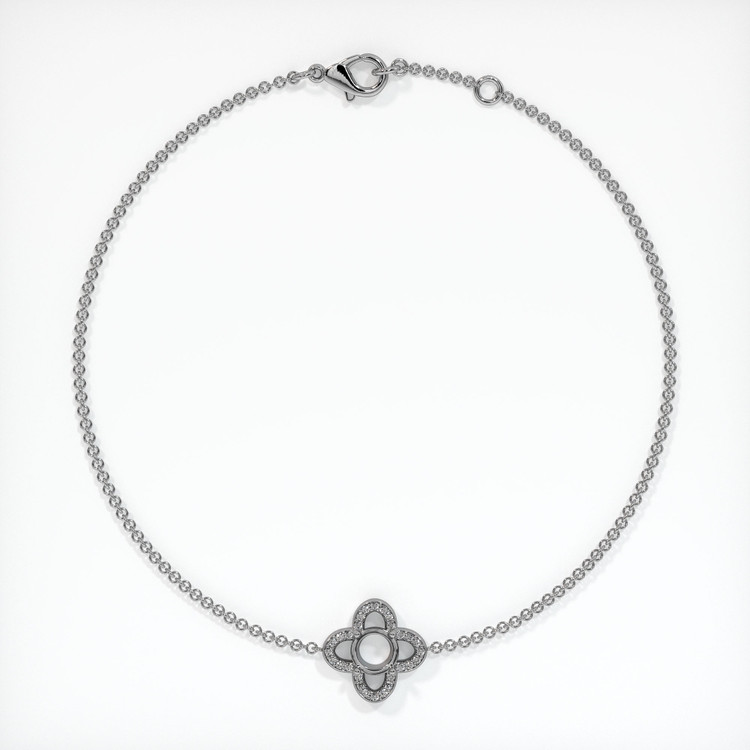 14K White Gold Pave Bracelet Setting