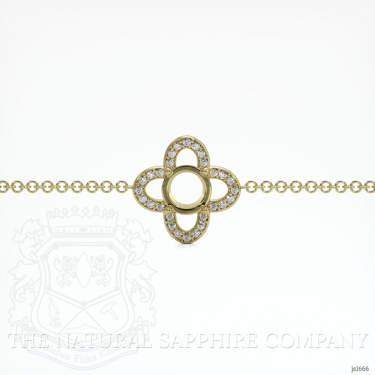 14K Yellow Gold Pave Bracelet Setting