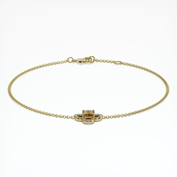 14K Yellow Gold Pave Bracelet Setting