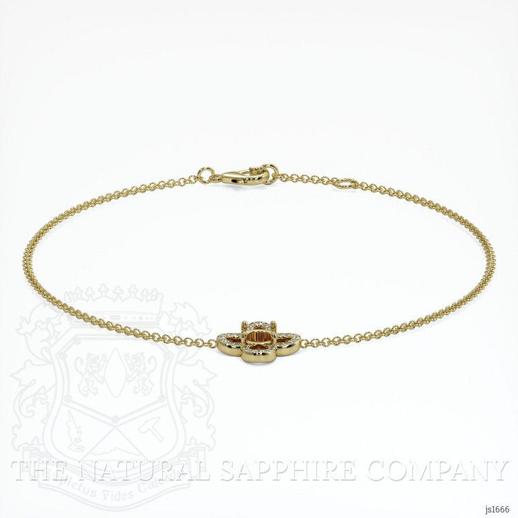 14K Yellow Gold Pave Bracelet Setting