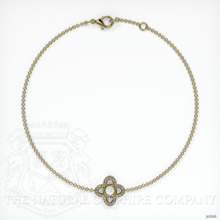 14K Yellow Gold Pave Bracelet Setting