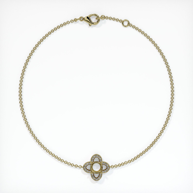 14K Yellow Gold Pave Bracelet Setting