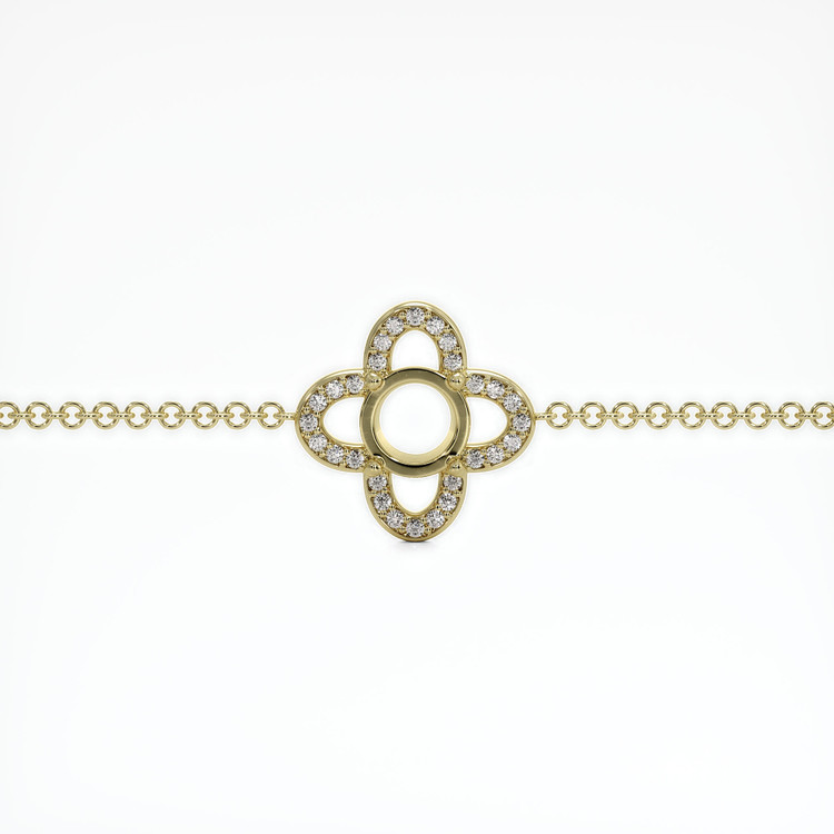 18K Yellow Gold Pave Bracelet Setting