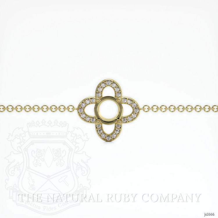 18K Yellow Gold Pave Bracelet Setting