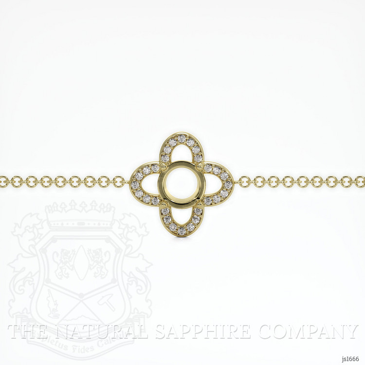 18K Yellow Gold Pave Bracelet Setting