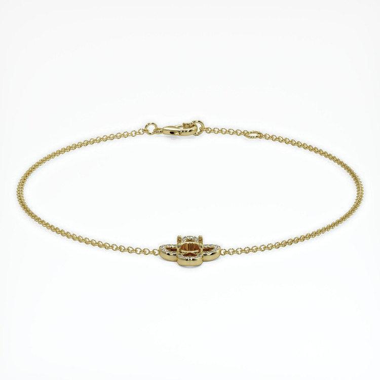 18K Yellow Gold Pave Bracelet Setting