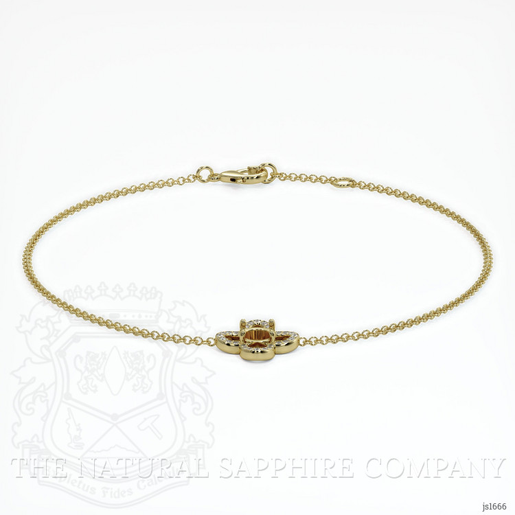18K Yellow Gold Pave Bracelet Setting