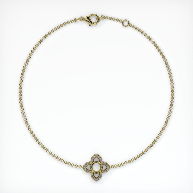 18K Yellow Gold Pave Bracelet Setting