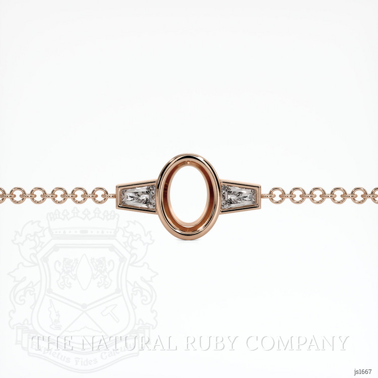 14K Rose Gold Accent Stones Bracelet Setting