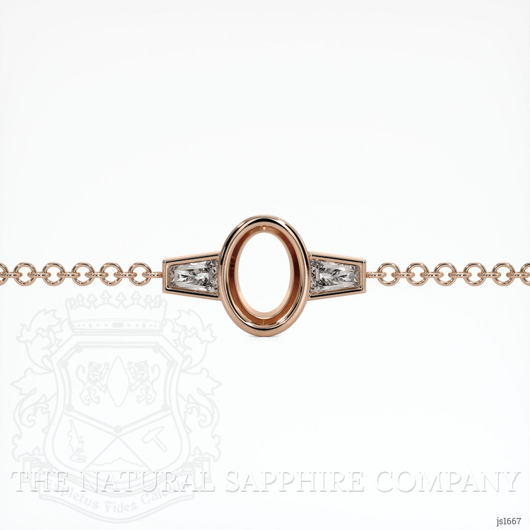 14K Rose Gold Accent Stones Bracelet Setting