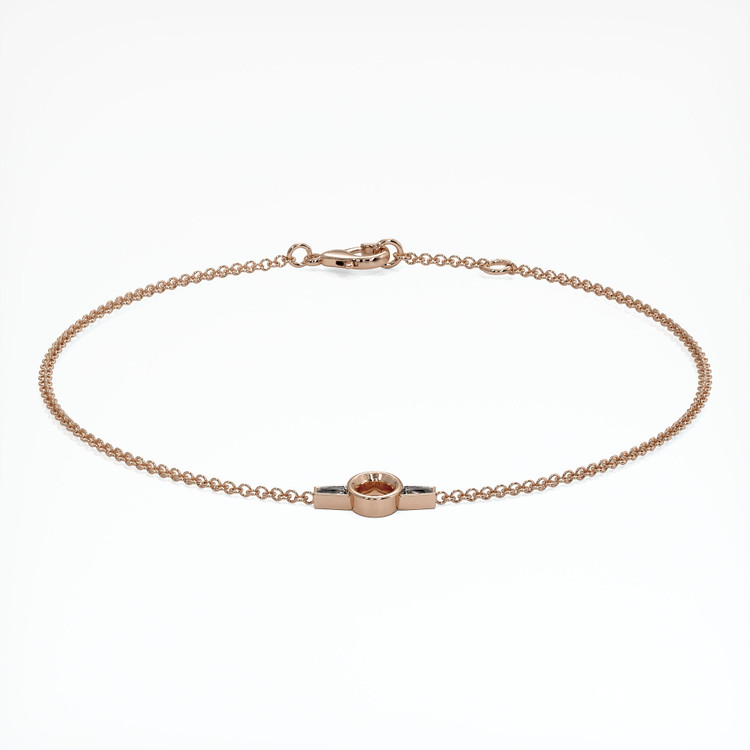 14K Rose Gold Accent Stones Bracelet Setting