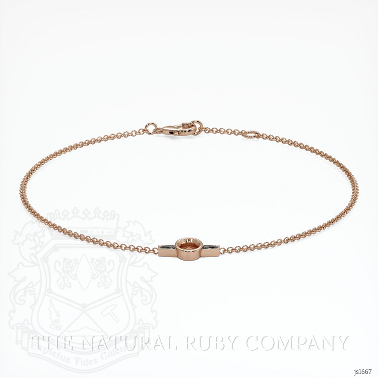 14K Rose Gold Accent Stones Bracelet Setting