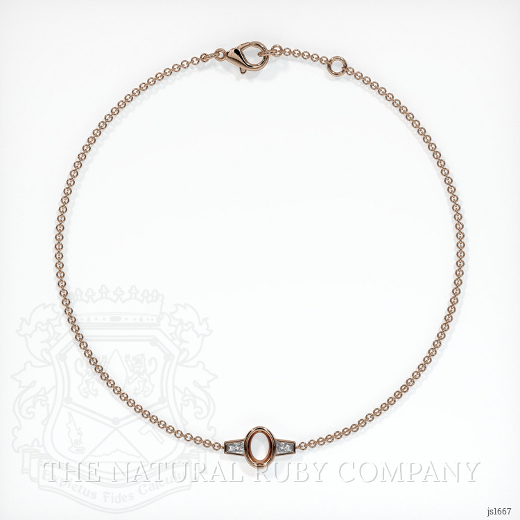 14K Rose Gold Accent Stones Bracelet Setting