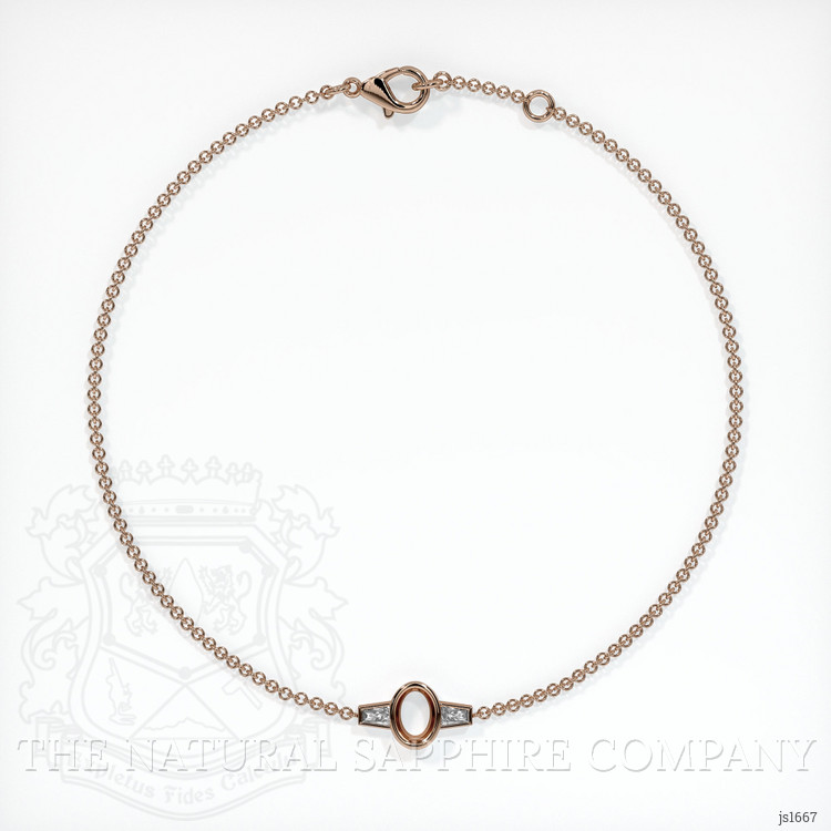 14K Rose Gold Accent Stones Bracelet Setting