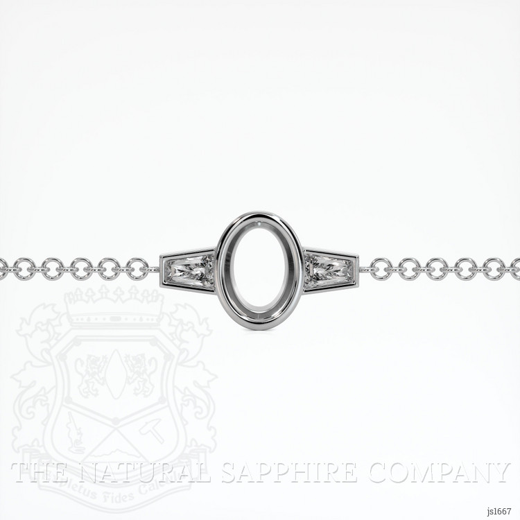 14K White Gold Accent Stones Bracelet Setting