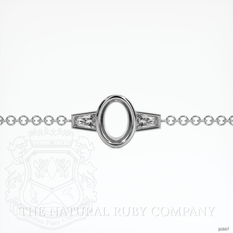 14K White Gold Accent Stones Bracelet Setting