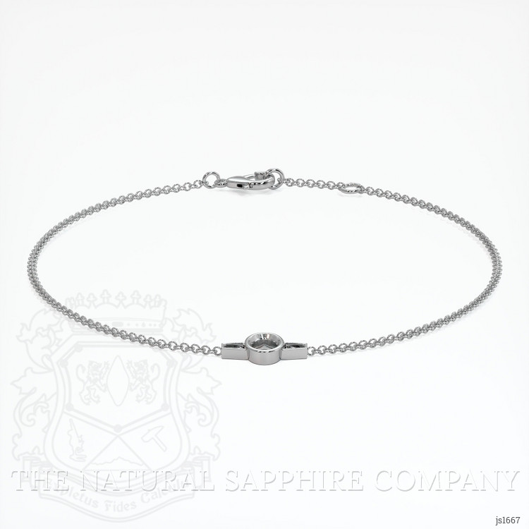 14K White Gold Accent Stones Bracelet Setting