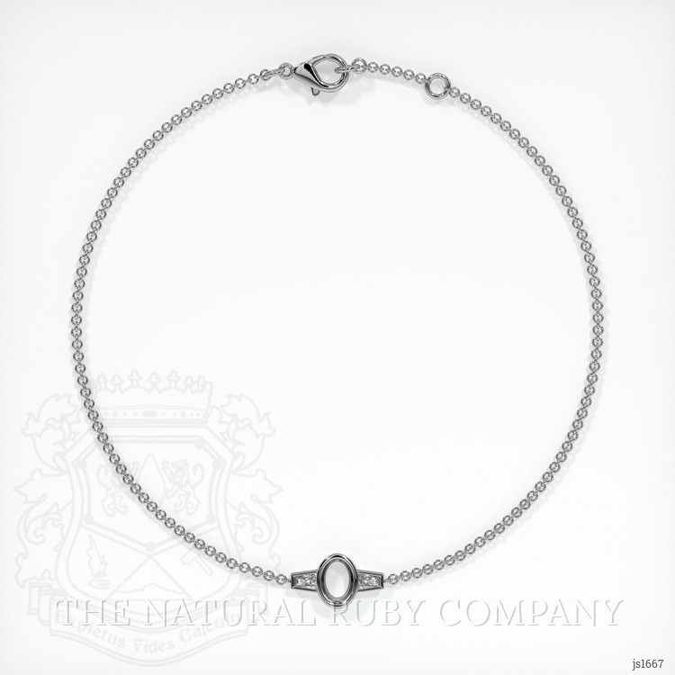 14K White Gold Accent Stones Bracelet Setting