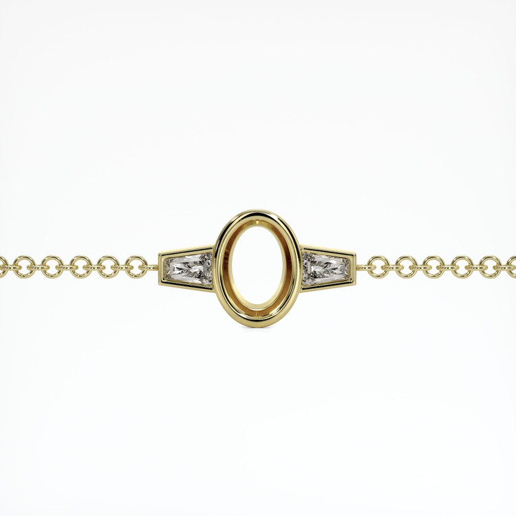 14K Yellow Gold Accent Stones Bracelet Setting