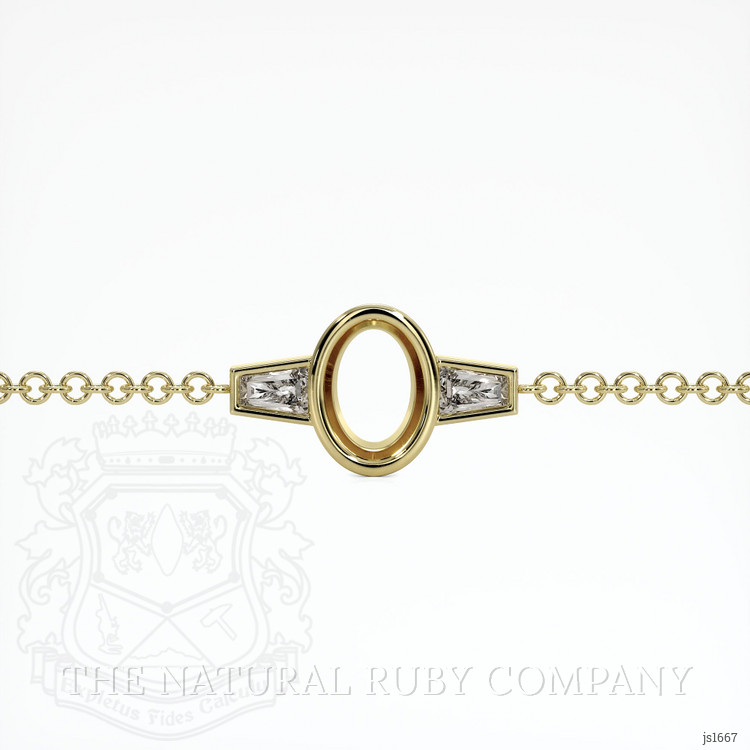 14K Yellow Gold Accent Stones Bracelet Setting