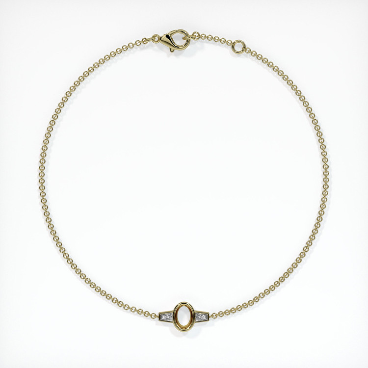 14K Yellow Gold Accent Stones Bracelet Setting