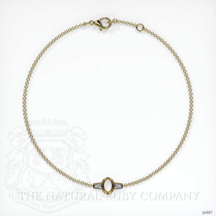 14K Yellow Gold Accent Stones Bracelet Setting