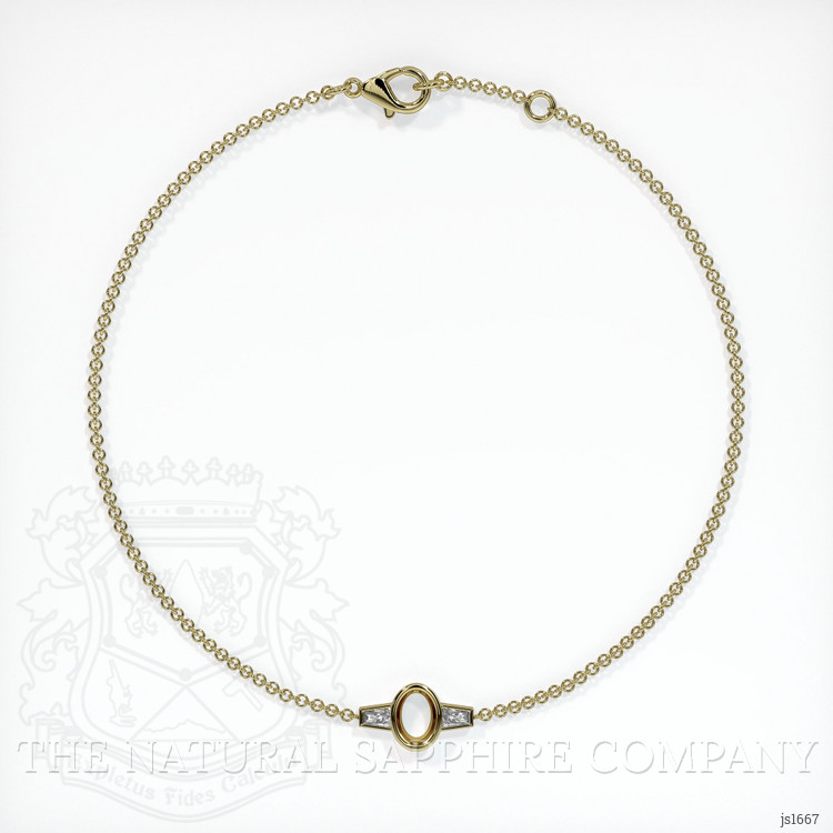 14K Yellow Gold Accent Stones Bracelet Setting