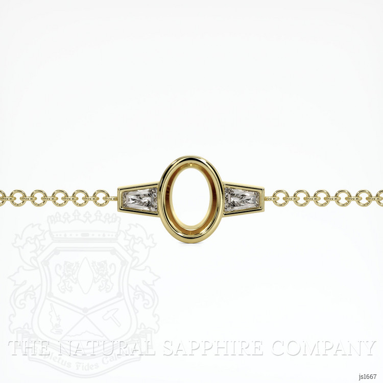 18K Yellow Gold Accent Stones Bracelet Setting