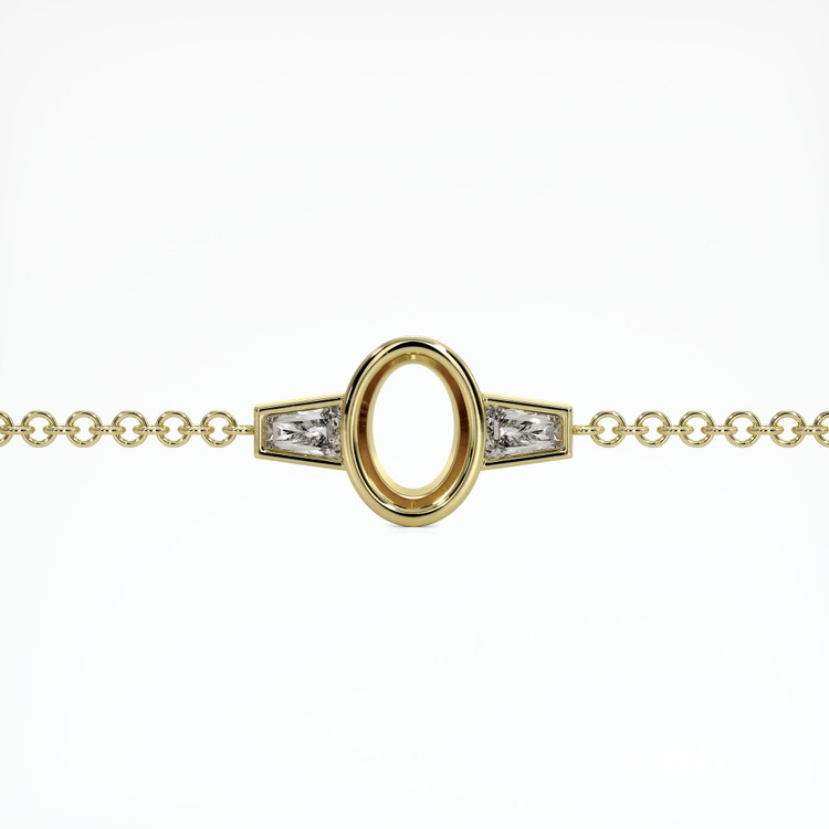 18K Yellow Gold Accent Stones Bracelet Setting