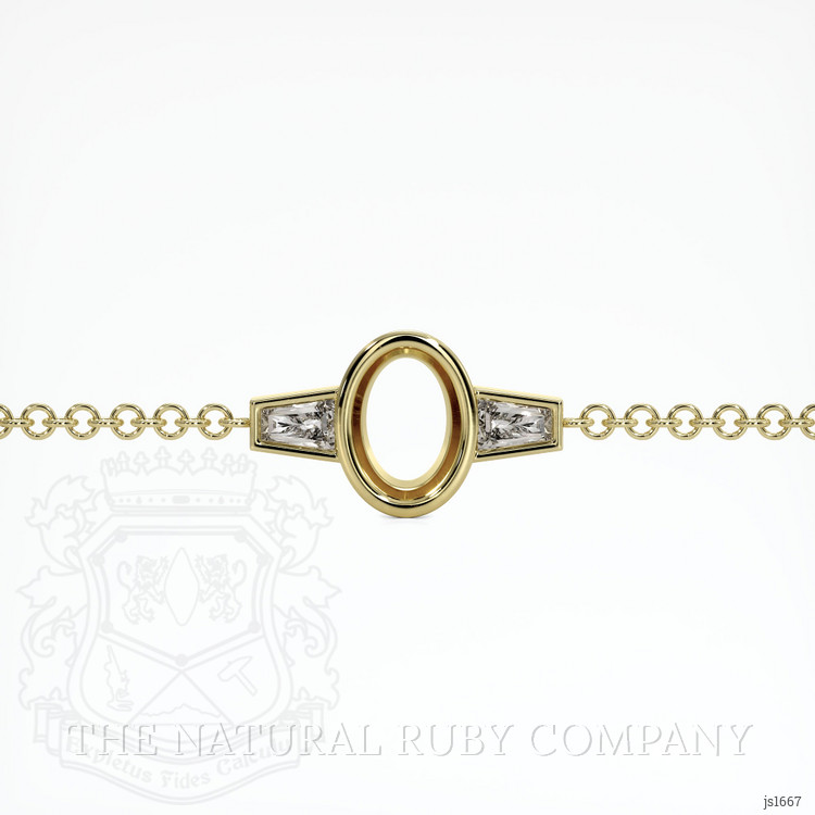 18K Yellow Gold Accent Stones Bracelet Setting