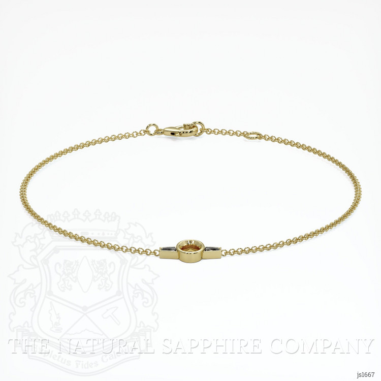 18K Yellow Gold Accent Stones Bracelet Setting