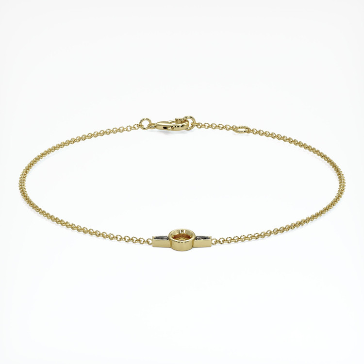 18K Yellow Gold Accent Stones Bracelet Setting