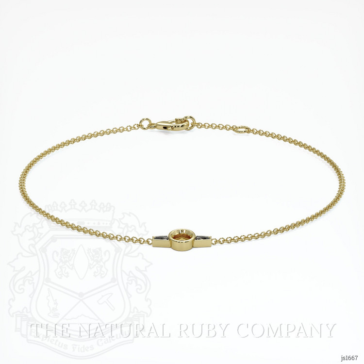 18K Yellow Gold Accent Stones Bracelet Setting