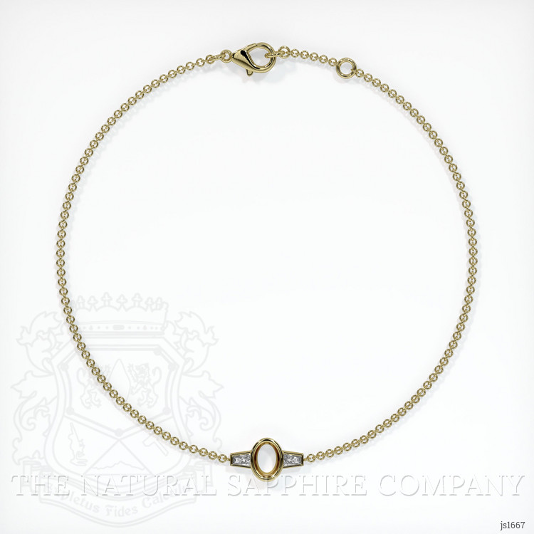 18K Yellow Gold Accent Stones Bracelet Setting