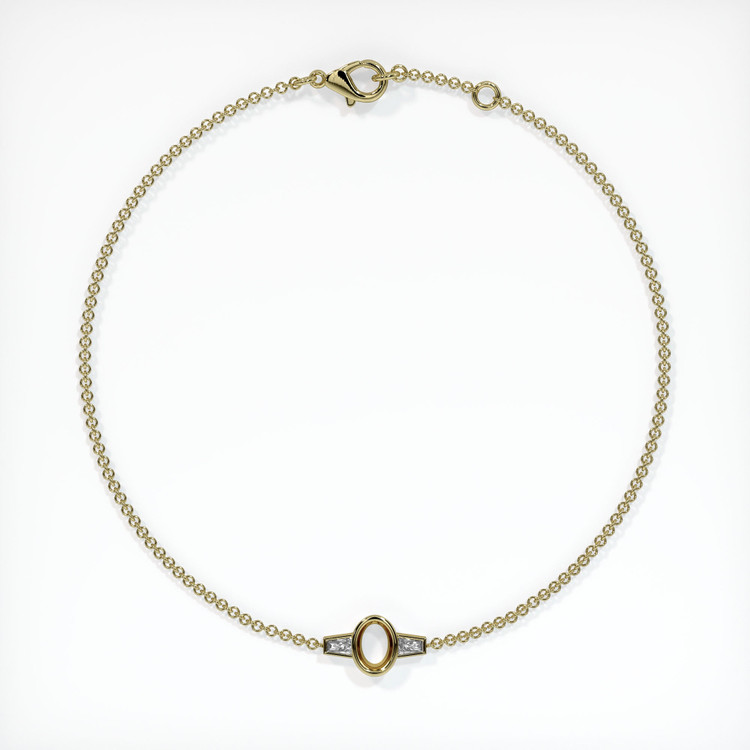 18K Yellow Gold Accent Stones Bracelet Setting