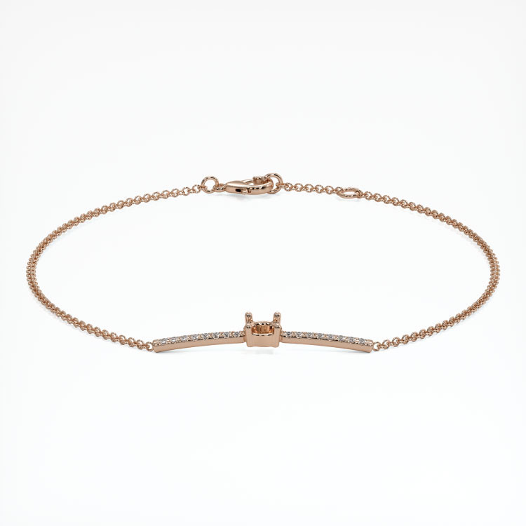 14K Rose Gold Pave Bracelet Setting