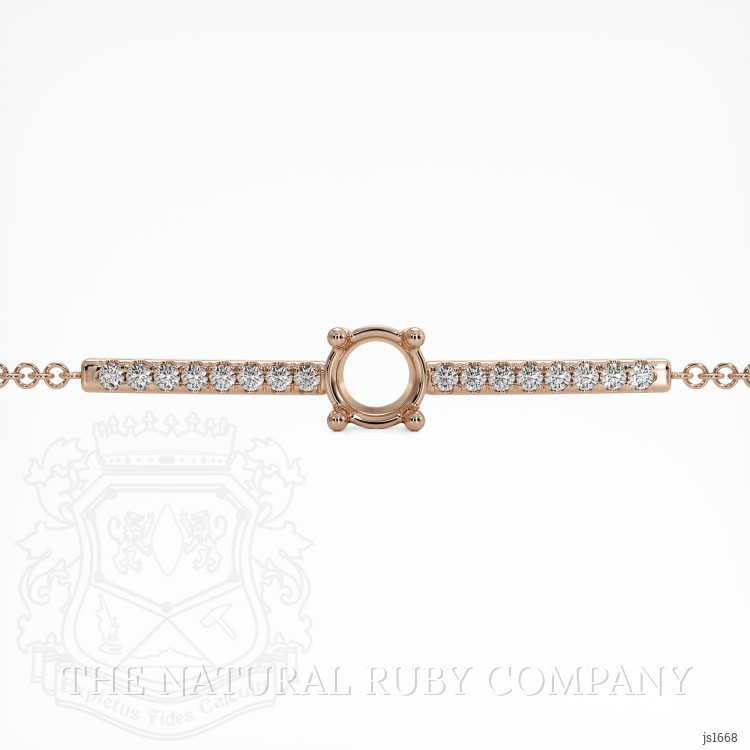 14K Rose Gold Pave Bracelet Setting