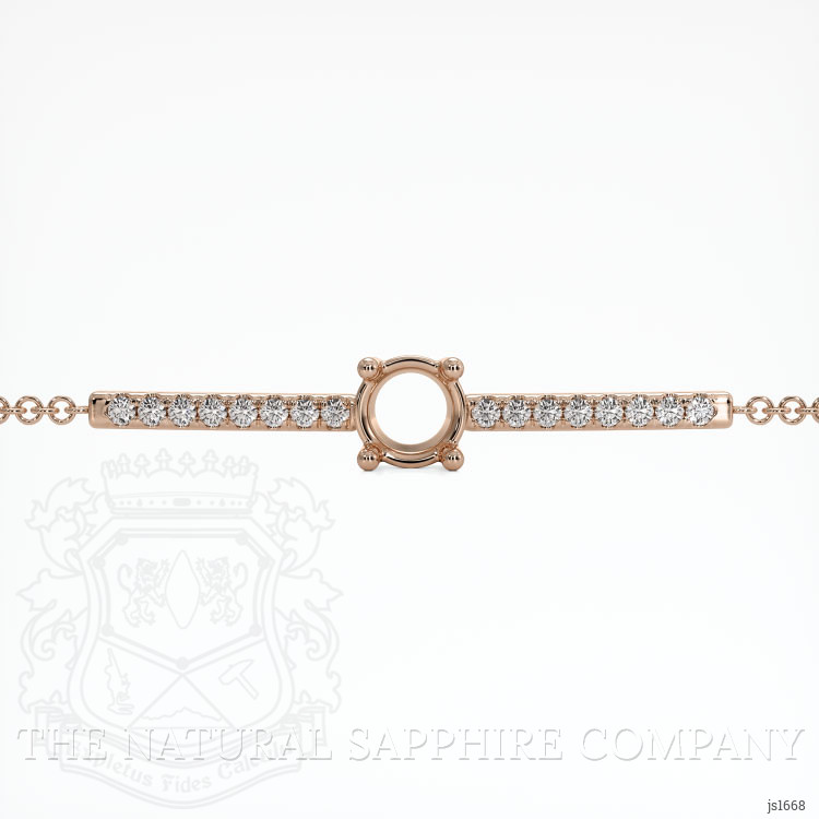 14K Rose Gold Pave Bracelet Setting