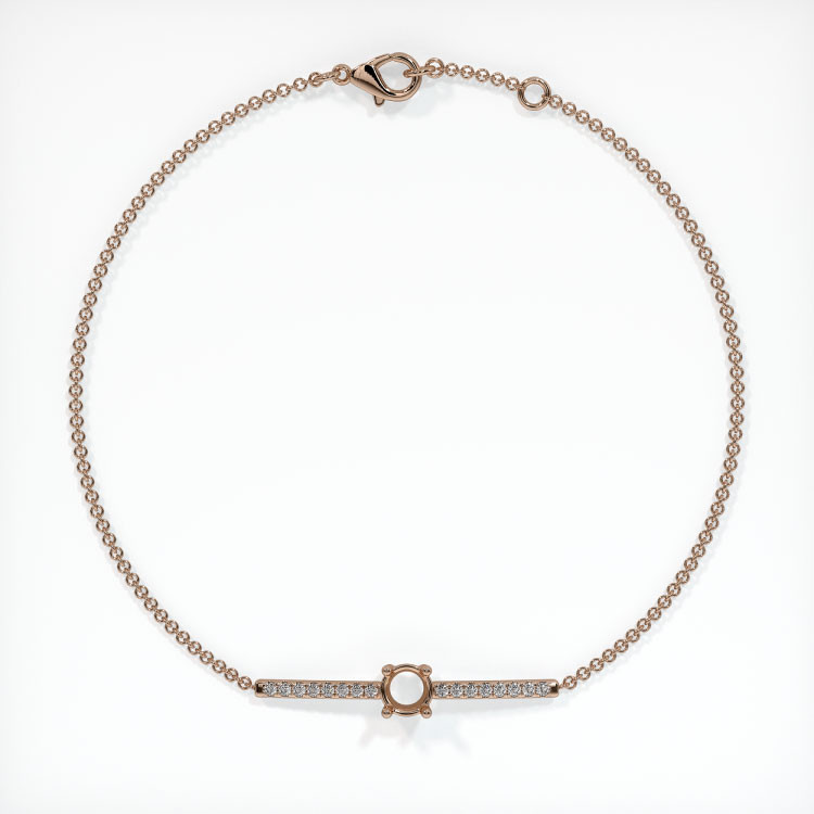 14K Rose Gold Pave Bracelet Setting