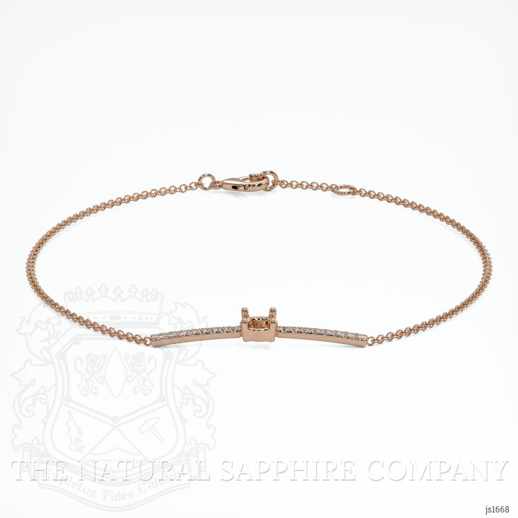 14K Rose Gold Pave Bracelet Setting