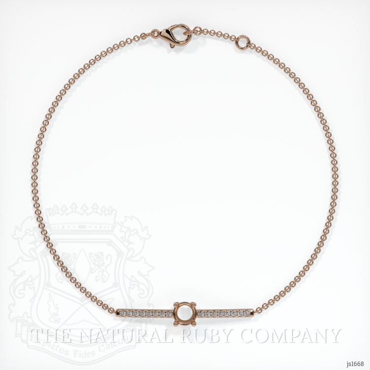 14K Rose Gold Pave Bracelet Setting