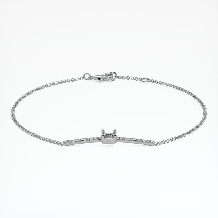 14K White Gold Pave Bracelet Setting