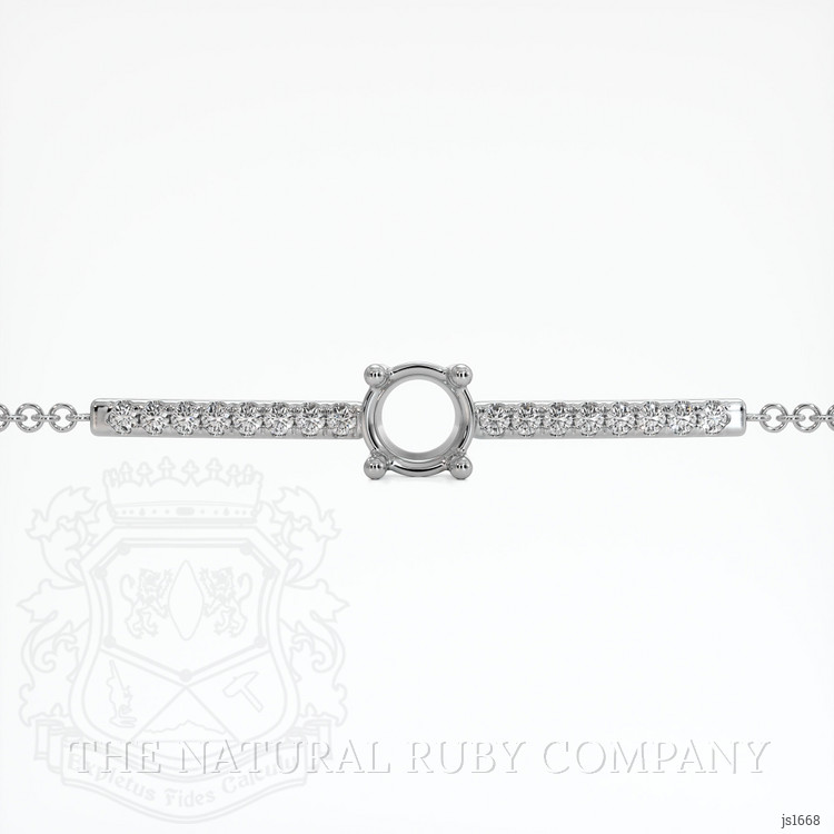 14K White Gold Pave Bracelet Setting
